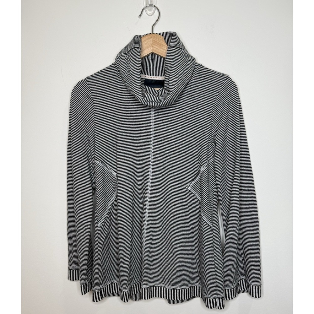 Maeve‎ Anthropologie Tunic Tal Turtleneck XS Stripe Soft Knit Top Nautical Cowl